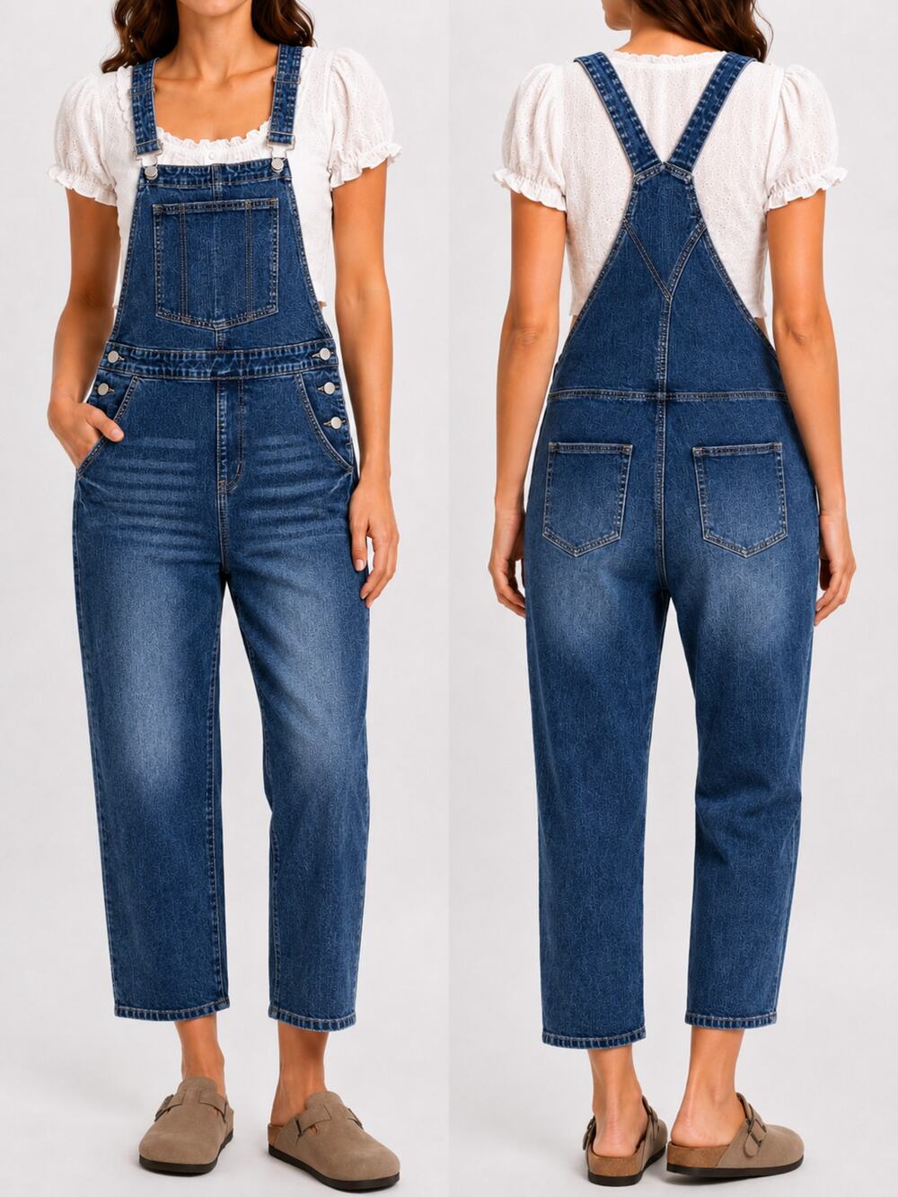 Flamingals Denim Overalls / Cropped Jeans Size SMALL or 4/6  NWOT
